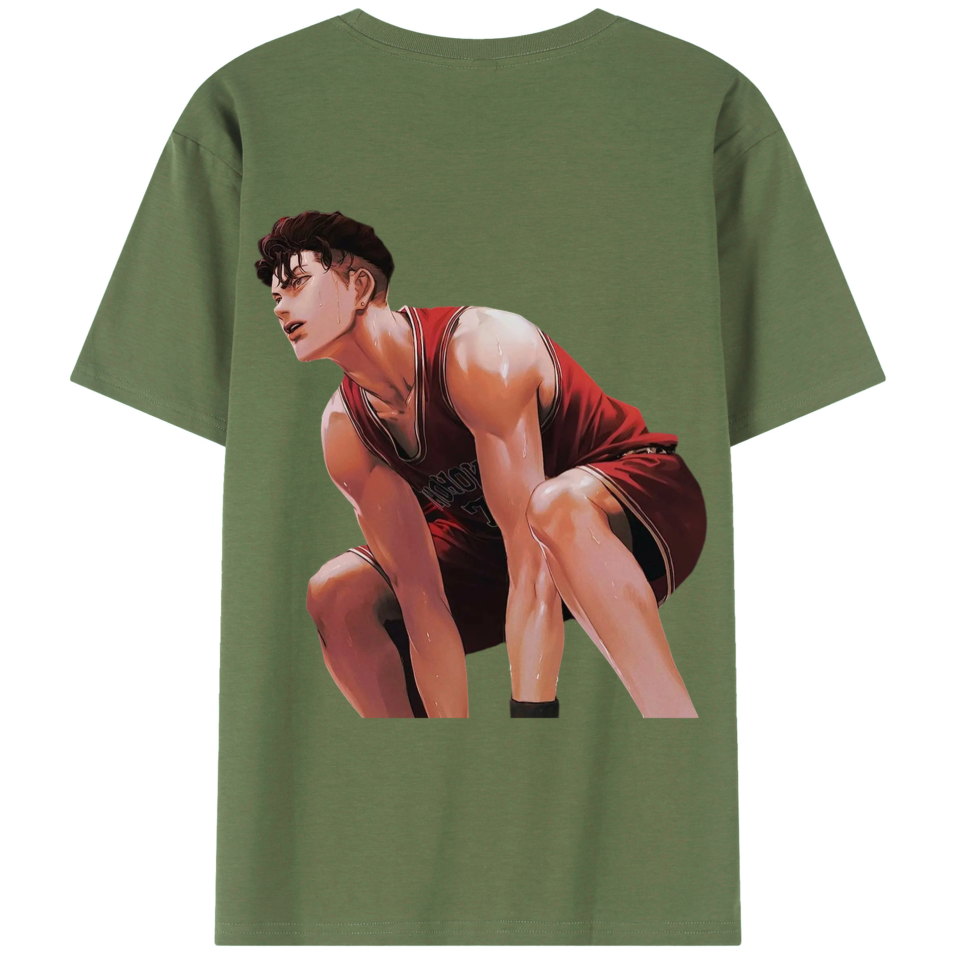 （画像用） SLAM DUNK／スラムダンク 綿100％ メンズ半袖Tシャツ（バックプリント） 通気性